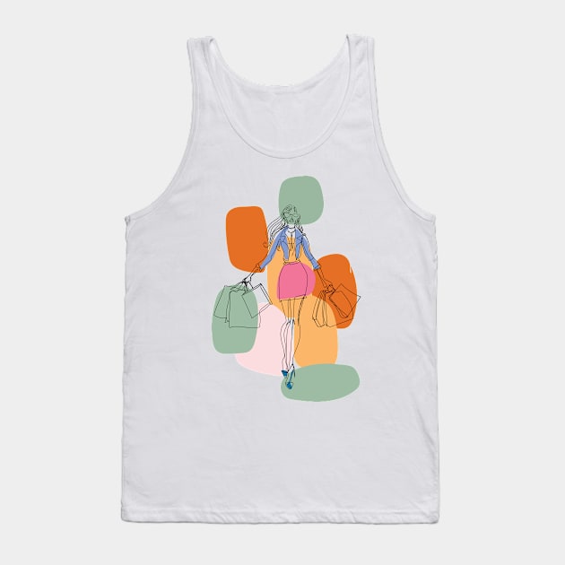 Girl Treat Yourself | Love for Shopping Tank Top by Art by Ergate